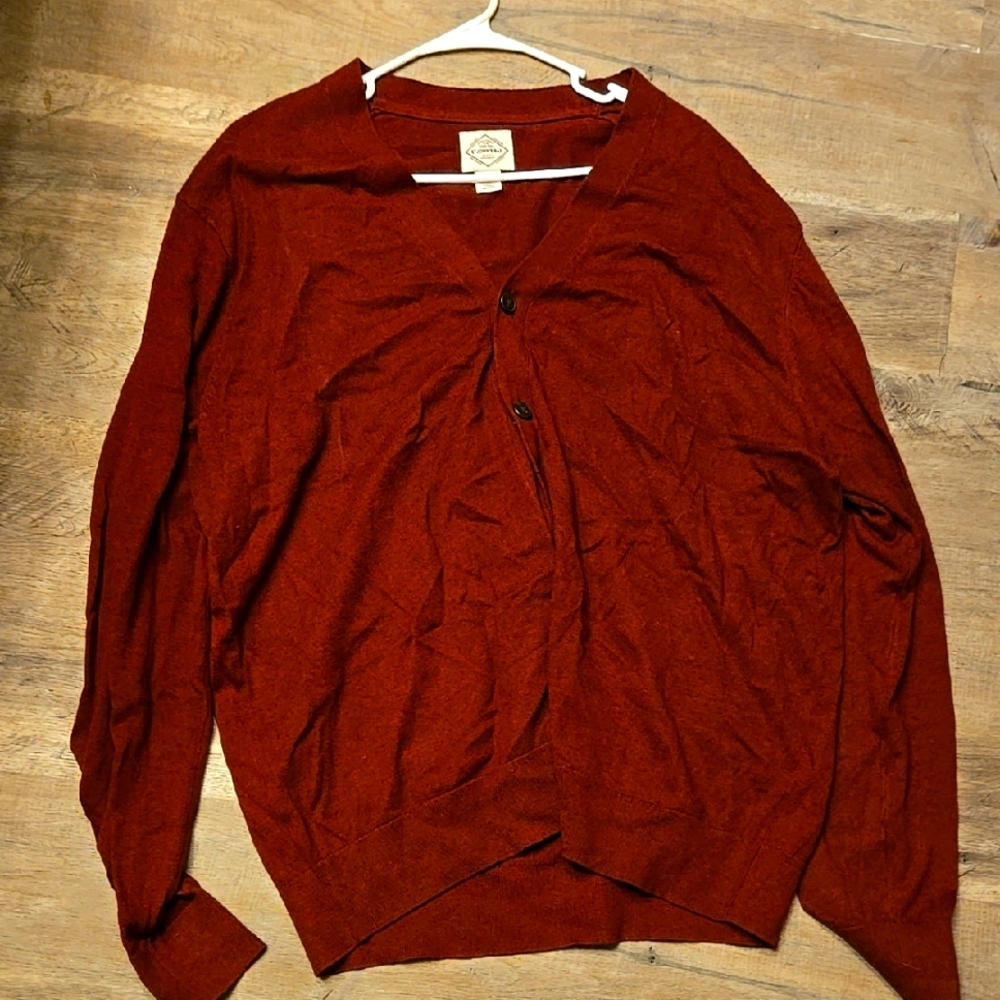 Red Button-Up Cardigan